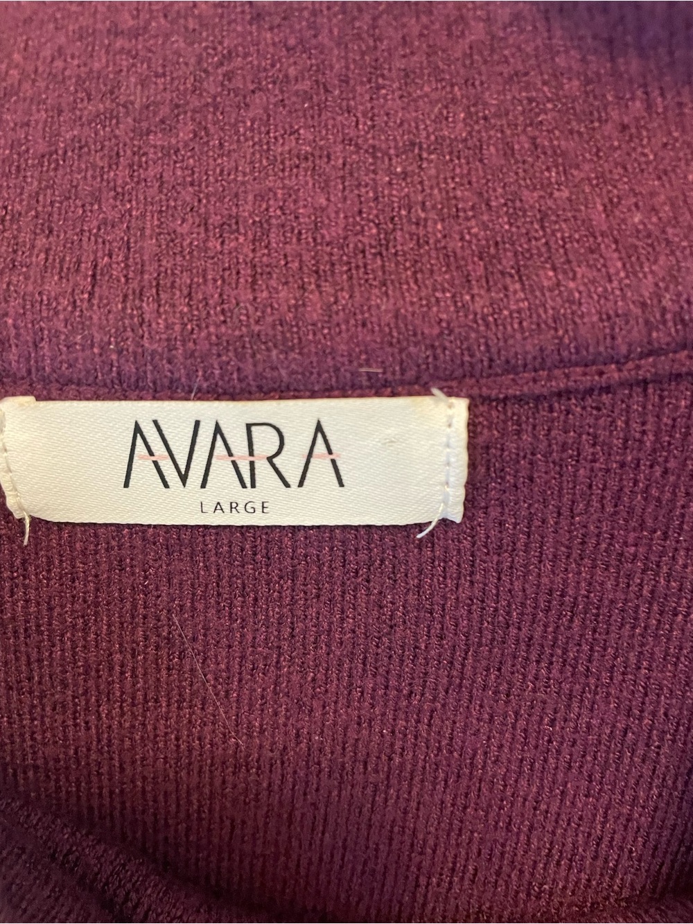 AVARA Ribbed Crewneck Sweater in Aubergine
